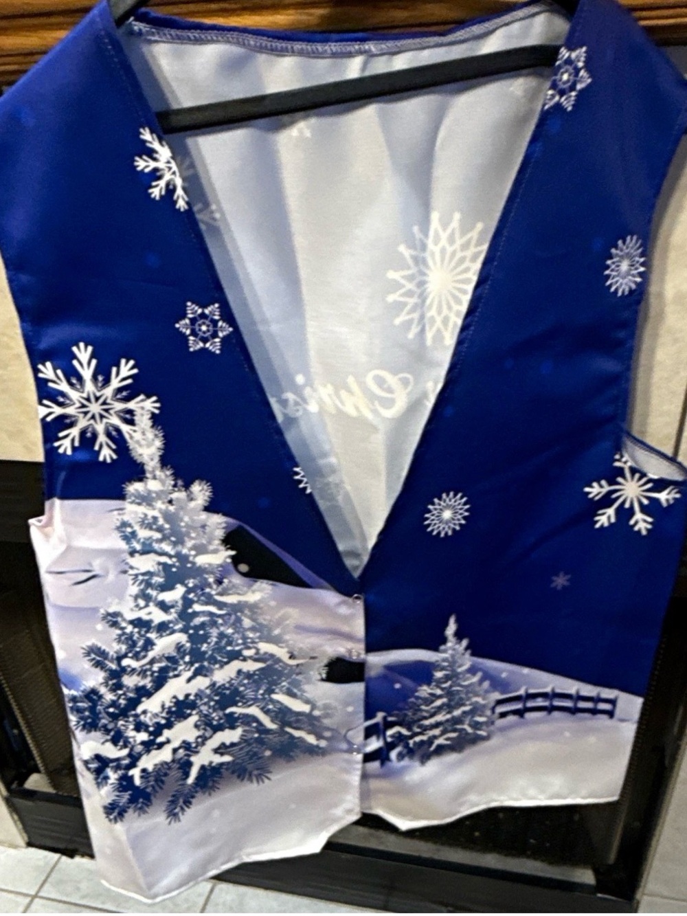 Men's Royal Blue & White Holiday Vest